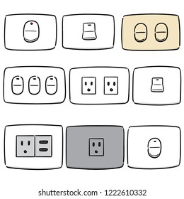 vector set of electric switch and plug
