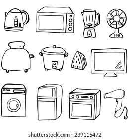 vector set of electrical appliance