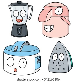 vector set of electrical appliance cartoon