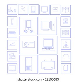 vector set of electronics icons