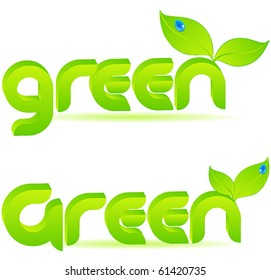 Vector set of elegant 3D eco text
