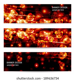 Vector set of elegant abstract banner.