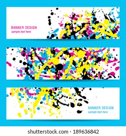 Vector set of elegant abstract banner.