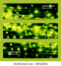 Vector set of elegant abstract banner.