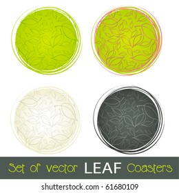 vector set of elegant backgrounds for coffee coaster