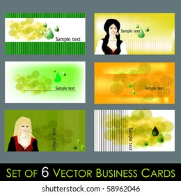 vector set of elegant call cards