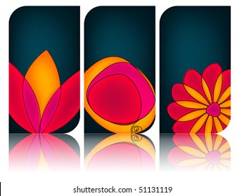 Vector set of elegant floral business cards