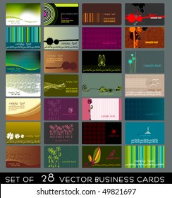 vector set of elegant fresh business cards