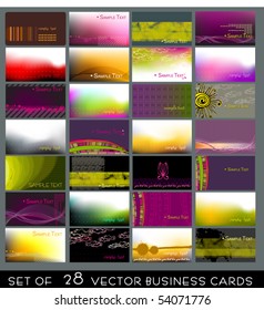 vector set of elegant fresh business cards