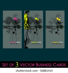 vector set of elegant fresh business cards