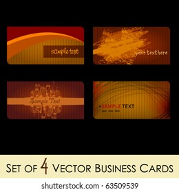 vector set of elegant fresh business cards