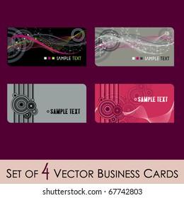 vector set of elegant fresh business cards