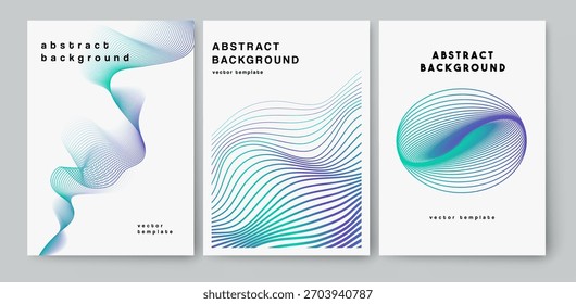 Conjunto de Vector de diseños de líneas onduladas geométricas elegantes, diseño de carteles o folletos