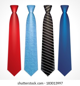 Vector set of elegant neckties of different colors