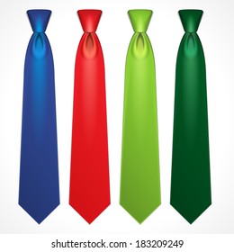 Vector set of elegant neckties of different colors