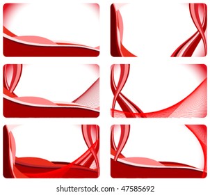 Vector set of elegant red business cards
