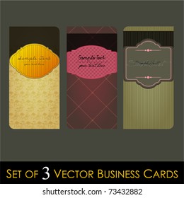 vector set of elegant retro business cards