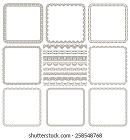 Vector set of elegant seamless borders and frames