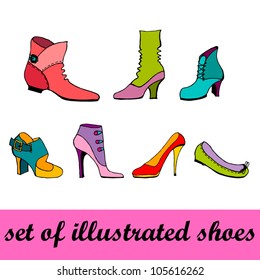 vector set of elegant shoes