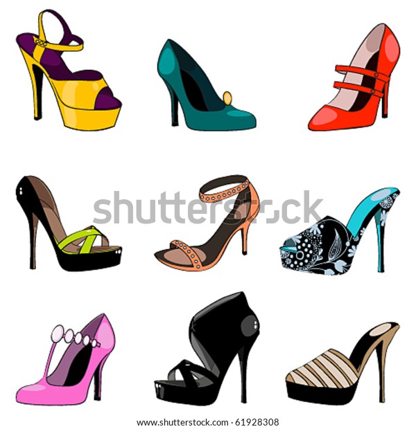 Vector Set Elegant Shoes Illustration Stock Vector (Royalty Free) 61928308