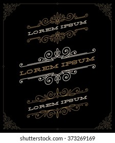 Vector set of elegant vintage ornamental emblems and logos templates