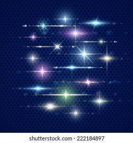 Vector set element light of lens effect.