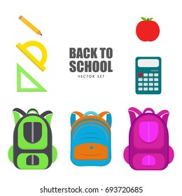 Vector Set of elements for Back To School design