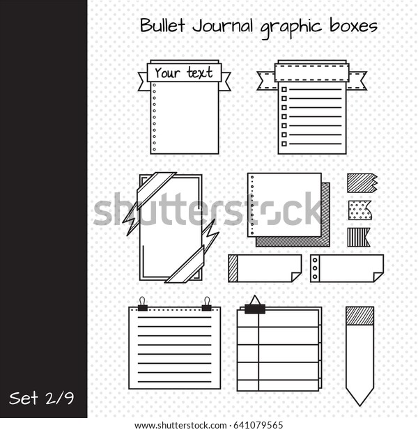 Vector Set Elements Design Bullet Journal Stock Vector (Royalty Free ...