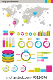 Vector Set elements of infographics  World Map and Information Graphics