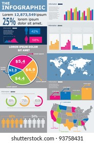 Vector Set elements of infographics  World Map and Information Graphics