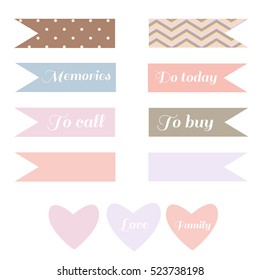 Vector set of elements for planner or diary