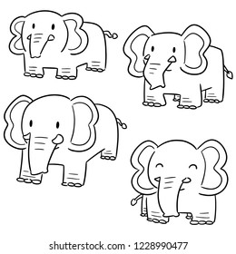vector set of elephant