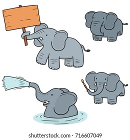 vector set of elephant