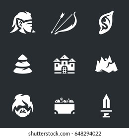 Vector Set of Elves Archer Icons.
