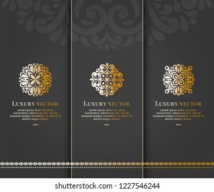 Vector set of emblem. Elegant, classic elements. Can be used for jewelry, beauty and fashion industry. Great for logo, monogram, invitation, flyer, menu, brochure, background, or any desired idea.