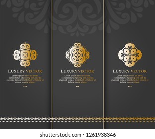 Vector set of emblem. Elegant, classic elements. Can be used for jewelry, beauty and fashion industry. Great for logo, monogram, invitation, flyer, menu, brochure, background, or any desired idea.