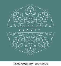 Vector set of emblems or logo for beauty shops, organic cosmetics and natural skin care products. Logotype for natural cosmetic.