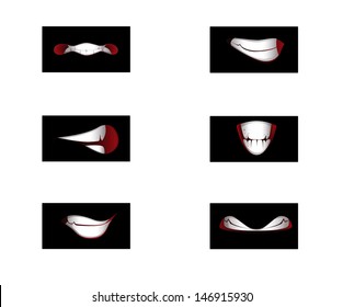 Vector set of emoticon smile