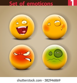 Vector set of Emoticons. 