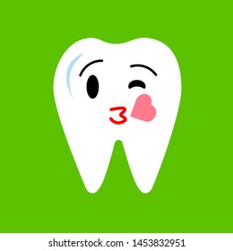 Vector set of emoticons for design in dental or children's clinics, postcards, posters, stickers, magnets, packaging. EPS10