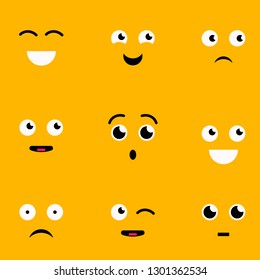 Vector set of emoticons emoji illustration icons smile isolated