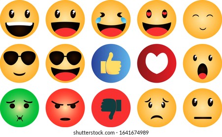 Vector set of Emoticons. emotional face icons.