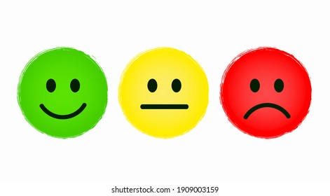 Vector Set of Emoticons. Sad and Happy Mood Icons. Vote Scale Symbol Set.