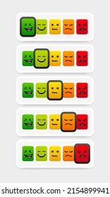Vector Set of Emoticons. Sad and Happy Mood Icons. Feedback icon