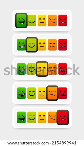 Vector Set of Emoticons. Sad and Happy Mood Icons. Feedback icon