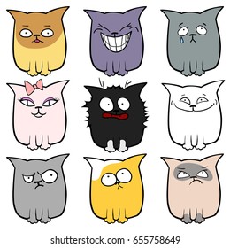 vector set emotion cats