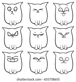 vector set emotion cats