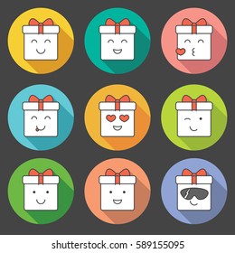 Vector set with emotion gift boxes. 