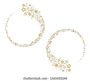 Vector set of empty frames from stars. Abstract holiday backgrounds.