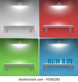 vector set of empty shelves